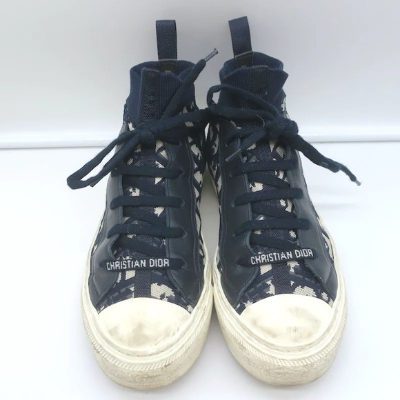 Christian Dior Walk'n' Sneakers Navy Oblique Technical Mesh Size 37.5 - Picture 4 of 11